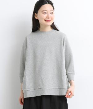 5分袖　裏毛ドルマンスリーブ　プルオーバー(グレー-F)