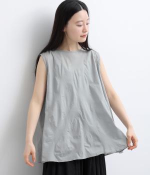 ドットジャカード　ノースリーブブラウス(グレー-F)