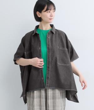 デニムオーバーシャツ(ブラック-F)