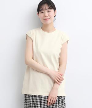 ライトヘビー天竺　スリーブレスTシャツ(アイボリー-F)