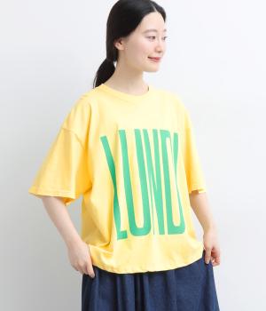 ピグメントTシャツ　”LUNDI” ”LEDEBUT”(イエロー-F)