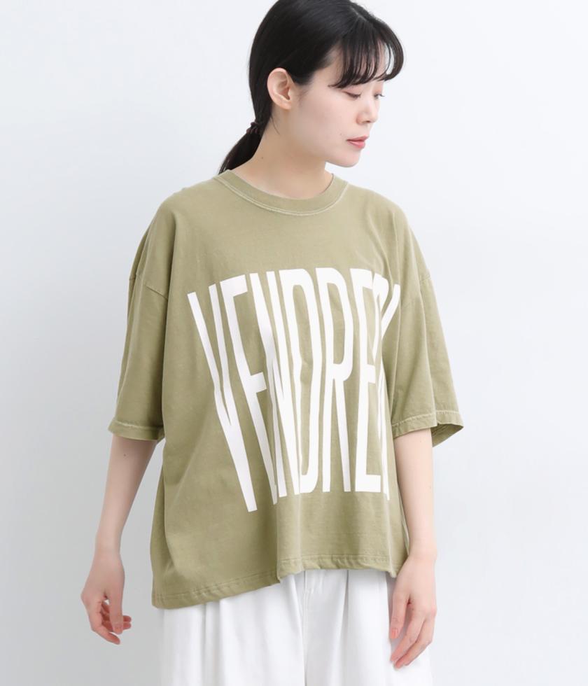 ピグメントTシャツ　”VENDREDI” ”LAFIN”