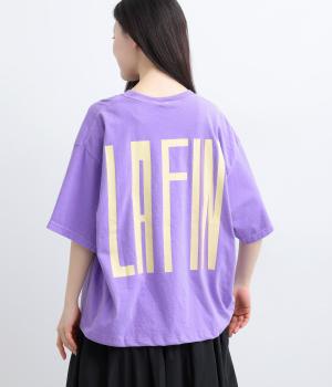 ピグメントTシャツ　”VENDREDI” ”LAFIN”(パープル-F)