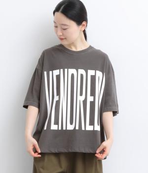 ピグメントTシャツ　”VENDREDI” ”LAFIN”(チャコール-F)