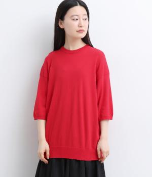 コットンニット　プルオーバー(レッド-F)