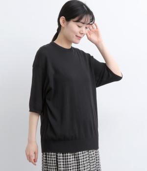 コットンニット　プルオーバー(ブラック-F)