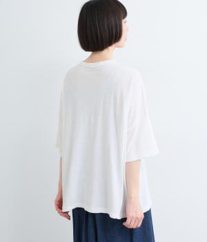 コットン　ワイドTシャツ(ホワイト-F)