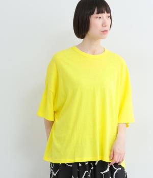 コットン　ワイドTシャツ(イエロー-F)