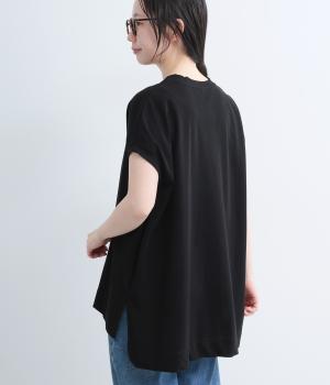 コットン　スリーブレスプルオーバー(ブラック-F)