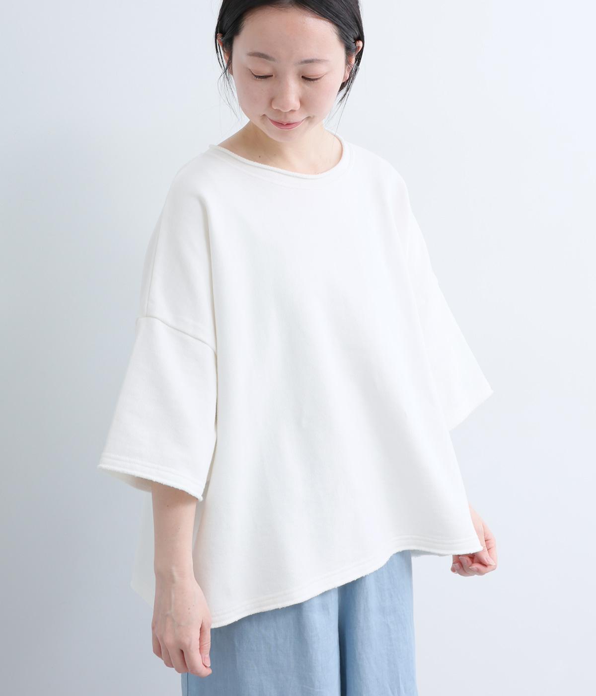 フレンチテリー　断ち切りプルオーバー(ホワイト-F)