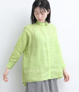 リネン　ポケットワイドシャツ