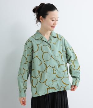 コットンフラワー　シャツ(グリーン-F)