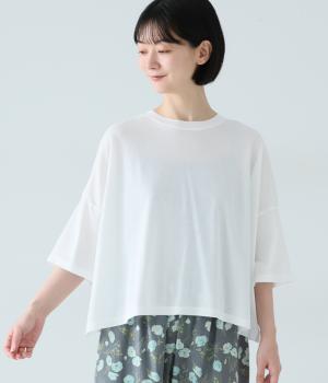 吸水速乾・接触冷感フライス　ワイドプルオーバー(ホワイト-F)