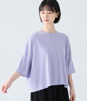 吸水速乾・接触冷感フライス　ワイドプルオーバー(パープル-F)