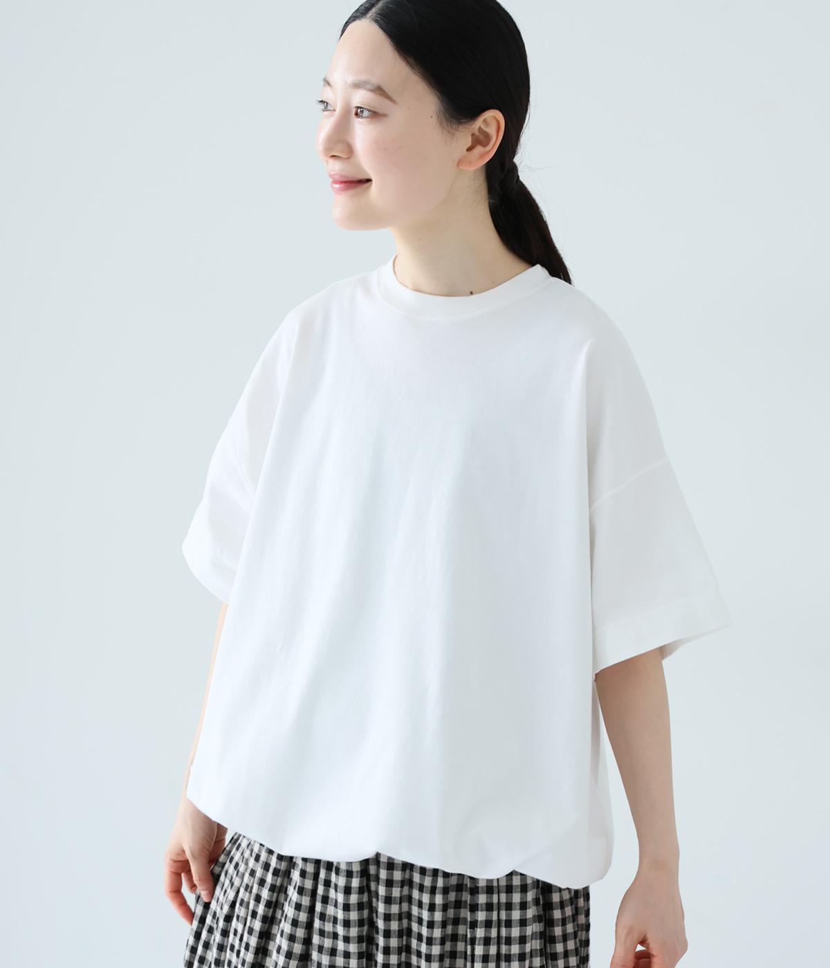 防シミ接触冷感　ドローストリングTシャツ(ホワイト-F)