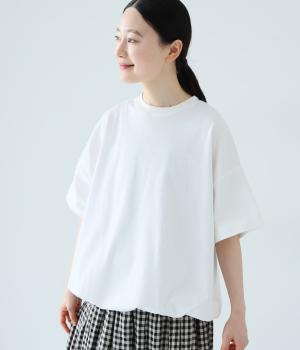 防シミ接触冷感　ドローストリングTシャツ(ホワイト-F)