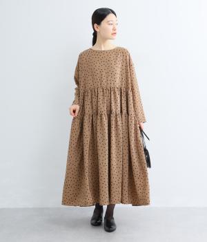 ドット　ティアードワンピース