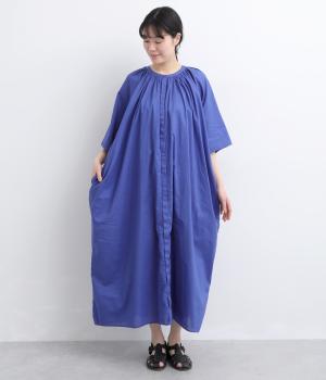 コットンローン　ギャザーラグランワンピース