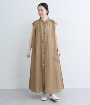 リネンシアー　スリーブレスワンピース
