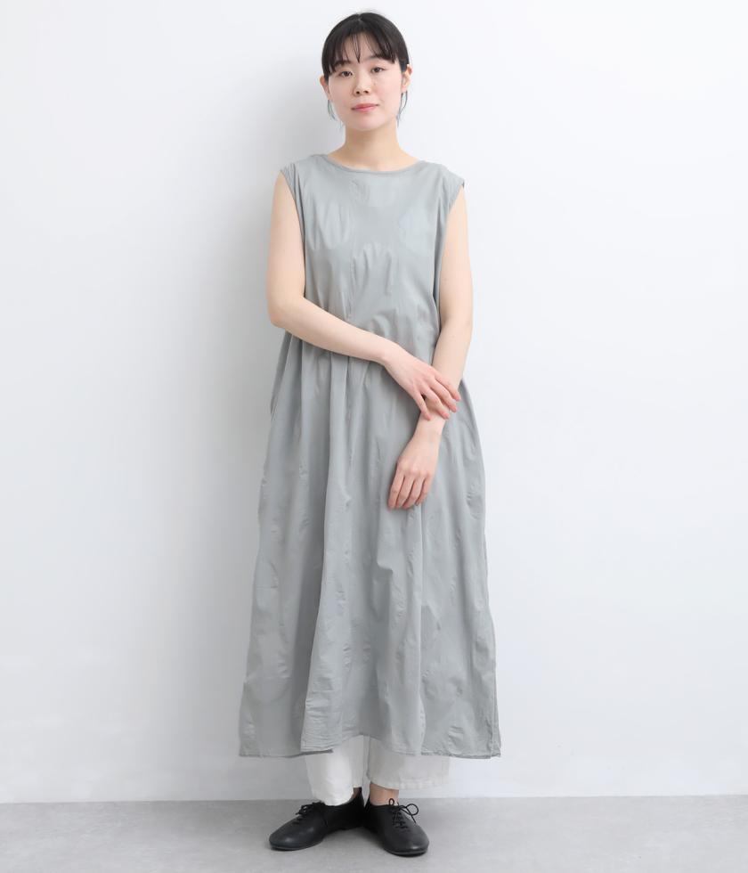 ドットジャカード　ノースリーブワンピース