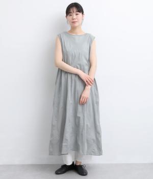 ドットジャカード　ノースリーブワンピース