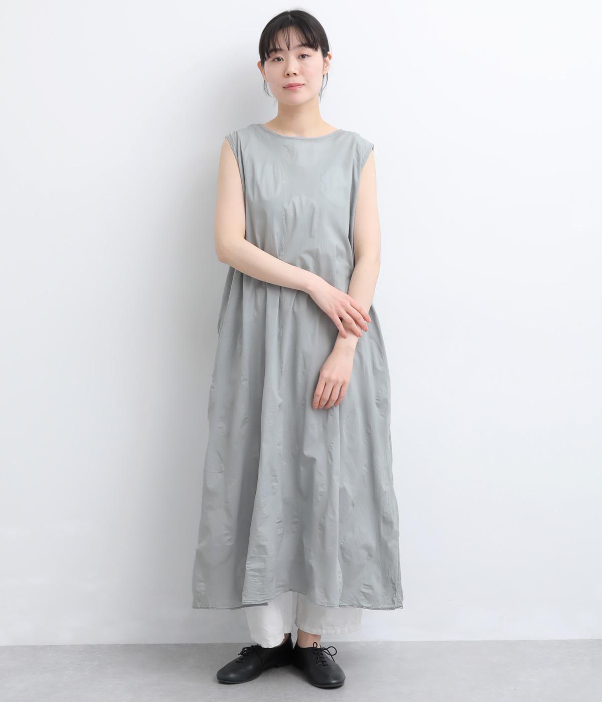 ドットジャカード　ノースリーブワンピース(グレー-F)