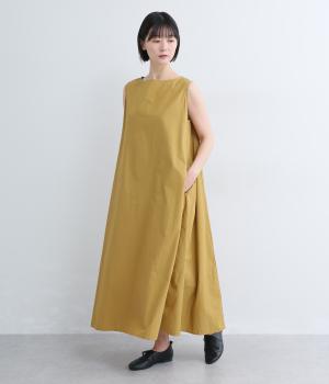 コットンタイプライター　ノースリーブワンピース(ゴールド-F)