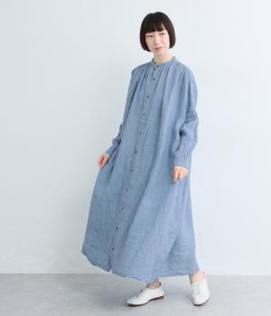 インディゴ　リネンワンピース