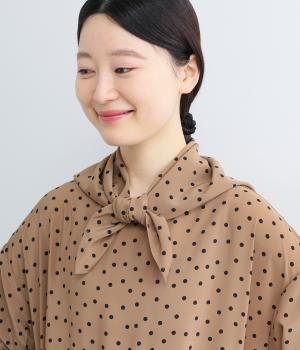 ドット　スカーフ(モカ-F)