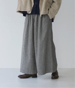 コットンリネン起毛チェックパンツ