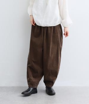 コットン細コール　ビンテージ加工パンツ