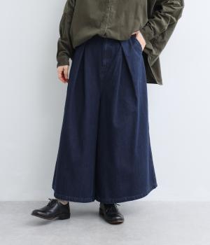 デニム ワイドパンツ（ダーク・F）