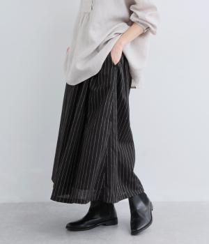 ピンストライプスカート（ブラック・F）