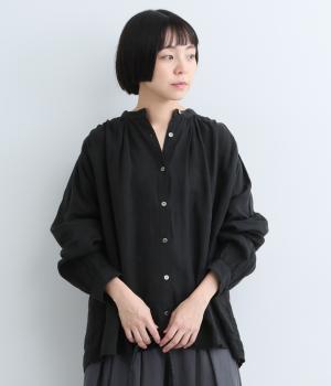 フレンチリネンシャツ（ブラック・F）