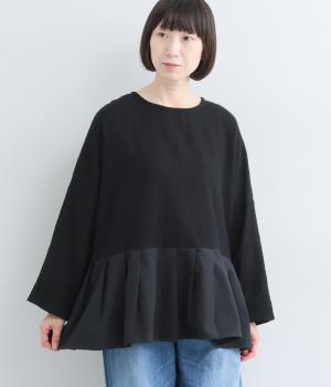 ウールガーゼ　コットンクロスプルオーバー（ブラック・F）