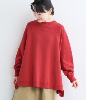 コットン裏毛ワイドプルオーバー（レッド・F）