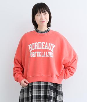 コットン裏毛ピグメントプルオーバー（レッド・F）