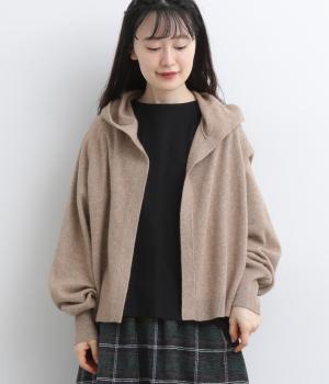ラクーンフード付きカーディガン