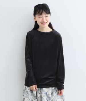 ベロア クルーネック（ブラック・F）