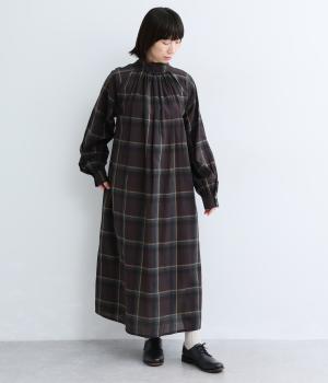 コットンマドラスチェック2wayワンピース(グリーン-F)