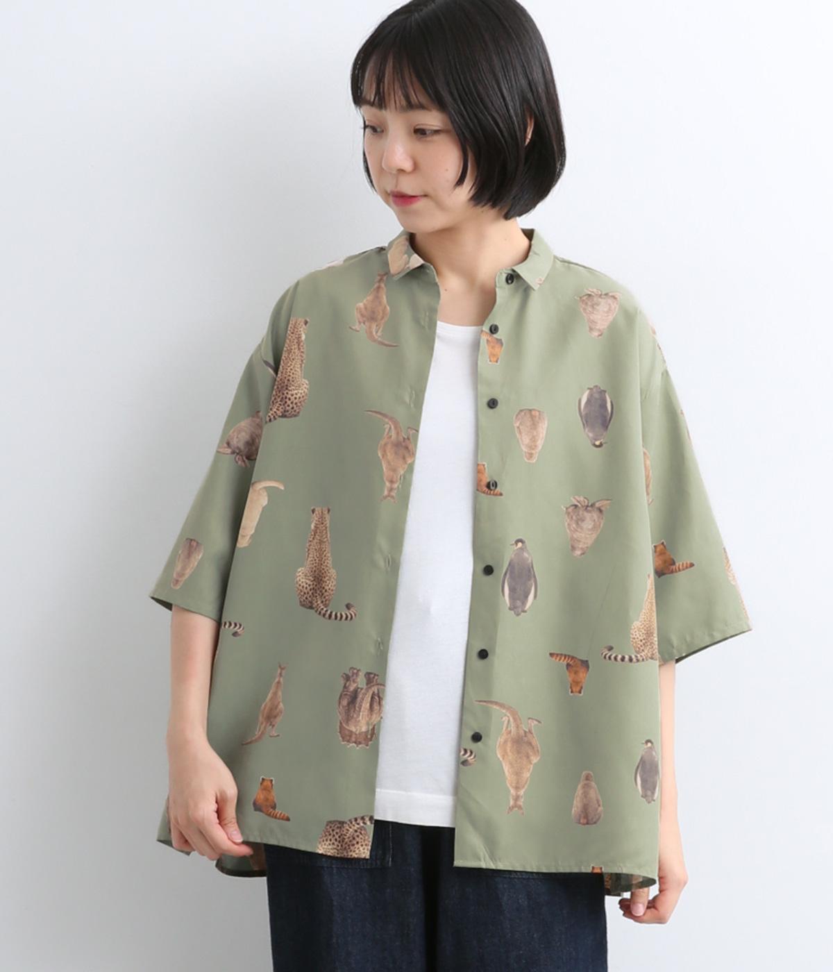サテンおしり総柄半袖ブラウス｜olet ihana（オレットイハナ）の商品詳細