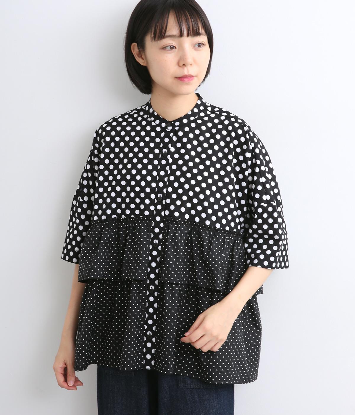 ポルカドットフリル切替えブラウス｜olet ihana（オレットイハナ）の
