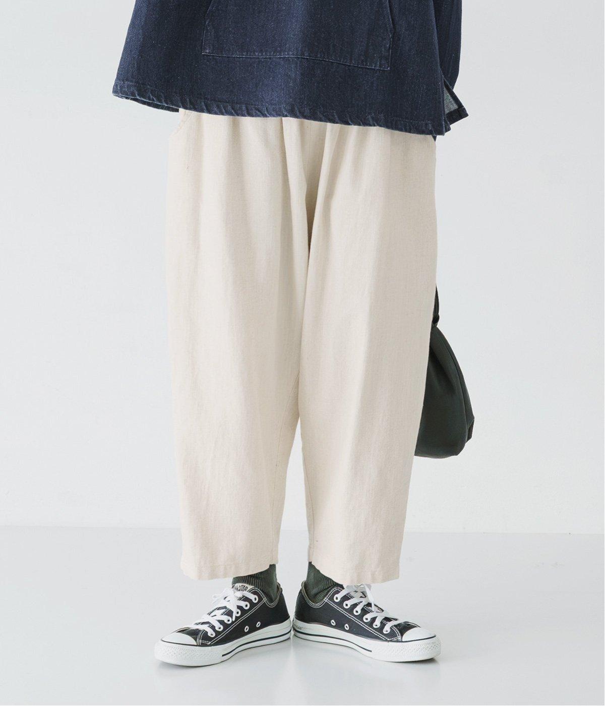 着丈選べる　甘撚りコットンリネンデニムよくばりパンツ