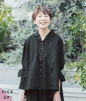 別注｜金子敦子さんコラボ　どこでもブラウス(ブラック-ONESIZE)