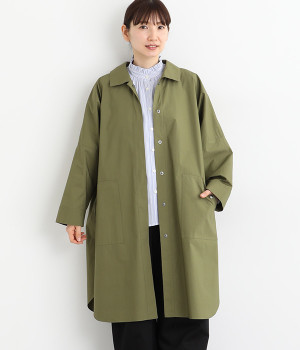 タイプライターヴィンテージワッシャーフレアーコート(カーキ-ONESIZE)