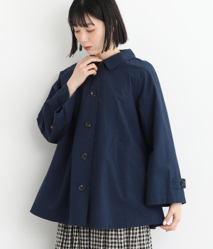 ハンドレッククロスタイプライターハーフコート(ネイビー-ONESIZE)