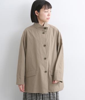 コットンタイプライター　スタンドカラーハーフコート