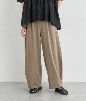 2wayドライギャバストレッチ後ろゴムカービーパンツ(ベージュ-ONESIZE)