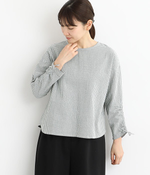 オーガニックドビーサッカー袖ドロストプルオーバー(グリーン-ONESIZE)