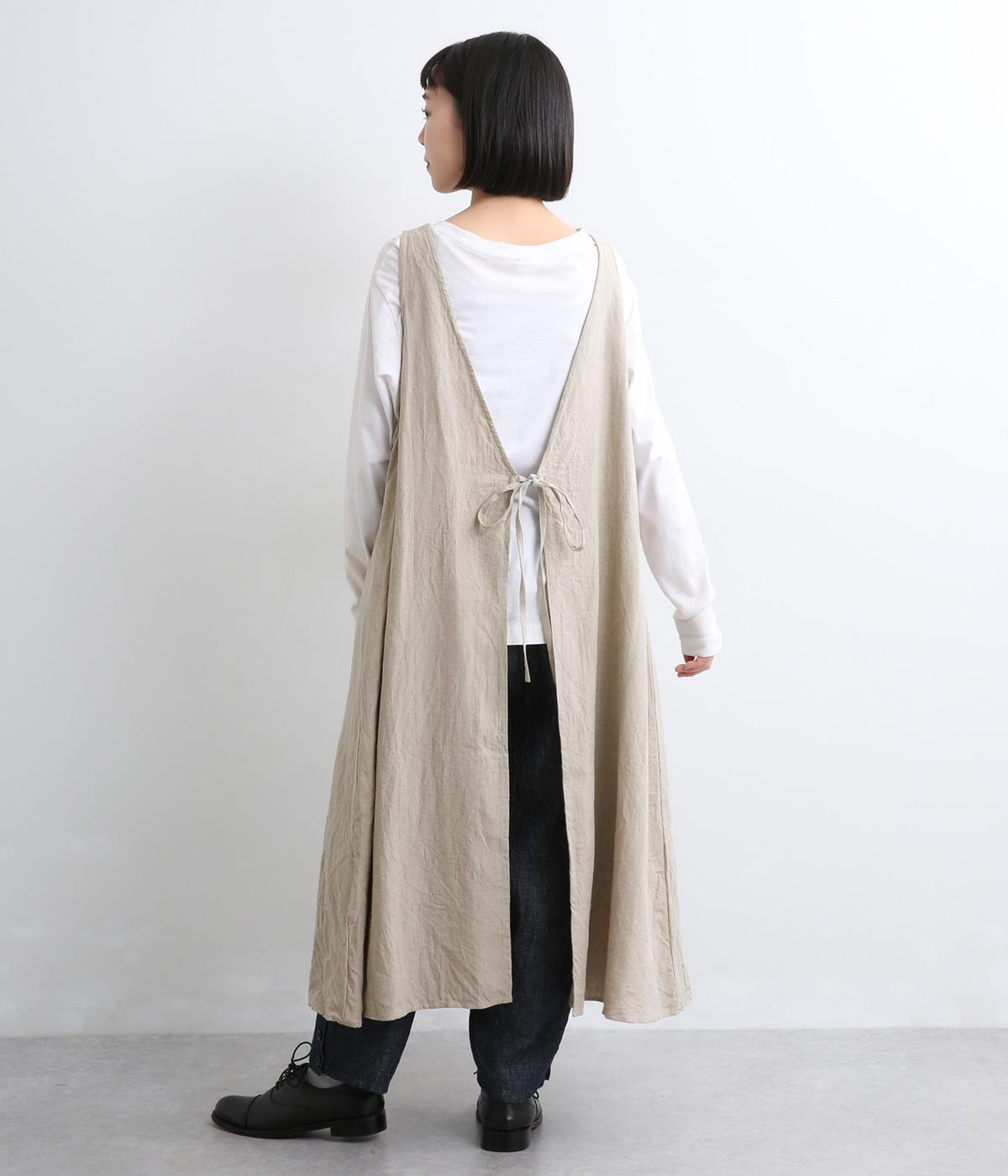 フレンチリネン2wayロングジレ(ナチュラル-F)